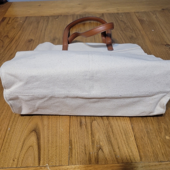 We are in this together canvas and faux leather tote - Picture 4 of 10